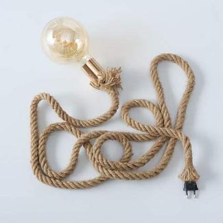 Tischlampe Hänge-Lampe Tau Sisal 300cm Seil-Lampe Pendel-Leuchte