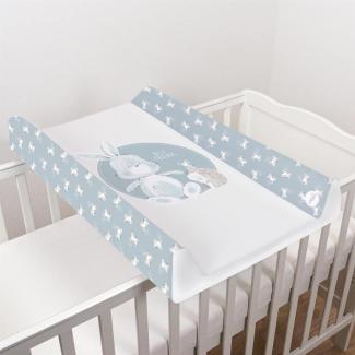 Baby Hardbase Wickelauflage/Top Changer 70x50 cm passend für 120x60 cm Kinderbett Unisex Keilabrollwindel Neugeborenes Baby wasserdichte Wickelauflage mit erhöhten Kanten (Freunde)