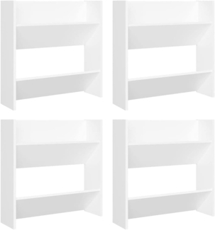 vidaXL Wand-Schuhschränke 4 Stk. Weiß 60x18x60 cm Holzwerkstoff 806716