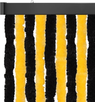 Flauschvorhang 56x185 Unistreifen schwarz - gelb