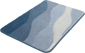 Kleine Wolke Badematte Malena, Höhe 20 mm, rutschhemmend beschichtet, fußbodenheizungsgeeignet, Polyacryl, rechteckig, Badteppich, modernes Wellen Design, Farbverlauf, waschbar