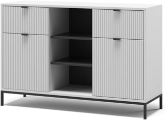 Vicco Kommode Weiß 120 x 81.2 cm mit 2 Schubladen und 2 Türen, Eliza