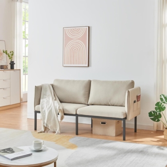 2-Sitzer-Sofa Kamar 69x158x63 cm Beige [en. casa]