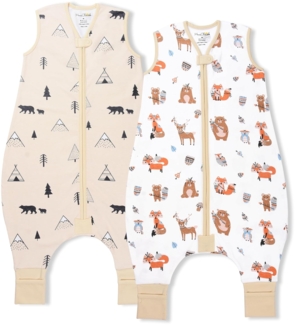 Mama Cheetah Kleinkind Schlafsack mit Füßen 3T-4T, 0,5 TOG Bio-Baumwolle Baby Wearable Decken mit Beinen, Baby-Schlafsack für Walker, Early Walker Groß