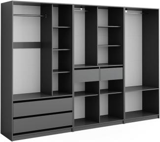 Vicco Kleiderschrank Elmo Anthrazit 100 x 200 cm Set mit 3 Teile