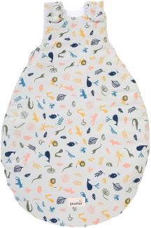 Geuther 4124 Babyschlafsack 62-68 Ganzjahresschlafsack aus 100% Bio-Baumwolle weicher Kinderschlafsack größenverstellbare & Pflegeleichte Baby Erstausstattung Party Animals