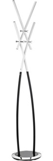 ALCO-Albert 2876-10 - Garderobenständer, ca. 182 x 37 x 37 cm, Silber-schwarz, Metall