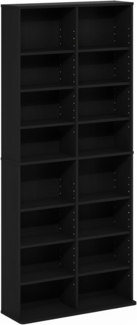 Furinno Jaya Multimedia-Medienspeicher-Tower-Rack mit 16 Regalen und verstellbaren Regalen, Americano