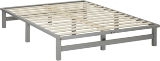 Homestyle4u Palettenbett, Holzbett Grau, 140x200 cm
