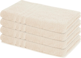 Lavea 4er Set Handtuch 50x100 cm, Frottierserie Elena, Creme