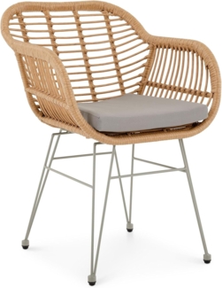 IDIMEX Gartenstuhl PARAMO, In & Outdoor Esszimmerstuhl mit Metallgestell in Rattan Optik braun