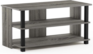 Furinno Sully TV-Regal, holz, Französische Eiche Grau/Schwarz, 39.5 x 79.98 x 40 cm
