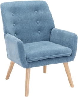 Vente-unique - Sessel - Stoff - Blau - SERINO