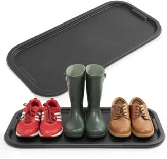 Hausfelder Schuhabtropfschale Schuhablage Abtropfwanne Schuhe, 39 x 79 x 2 cm (1-tlg), für bis zu 3 Paar Schuhe, strukturierte Oberfläche