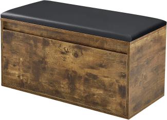 Sitzbank Degerfors 80x39x45 cm Eiche dunkel/Schwarz [en. casa]