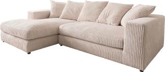 Ecksofa Svada 285x175 cm Cord Beige Recamiere links