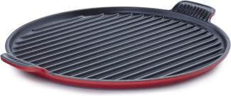 Le Creuset Gusseisen-Grillplatte, Rund, Ø 32 cm, Für alle Herdarten inkl. Induktion geeignet, Kirschrot