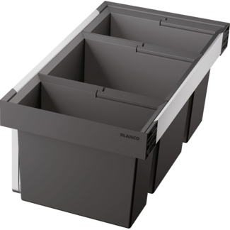 Blanco 'Flexon II Low' Abfallsystem, Kunststoff schwarz, 65 (30 + 19 + 16) Liter