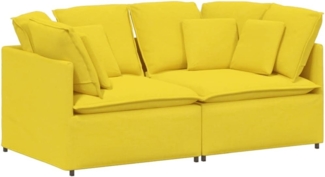 vidaXL Modulares Sofa mit Kissen Stoff Hellgelb 3321245