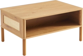 BAÏTA Couchtisch Haida Eichenoptik und Rattan