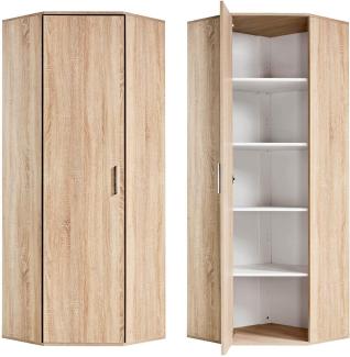 mokebo® Eckschrank in Sonoma Eiche aus Holz 'Der Lange' moderner Mehrzweckschrank für Flur, Schlafzimmer und Wohnzimmer, Schrank & Haushaltsschrank | 64x180x64 (B/H/T in cm) | Braun