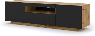 TV-Schrank AURA 150 cm Artisan-Eiche, Schwarz Matt