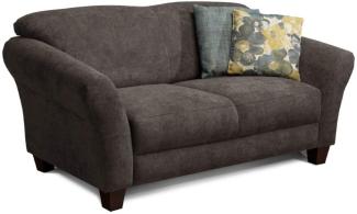 CAVADORE 2-Sitzer Gootlaand / Großes Sofa im Landhausstil / Mit Federkern / 163 x 89 x 84 / Dunkelgrau