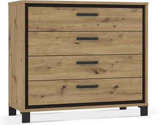 Möbel-Eins TEMMY Kommode, Material Spanplatte, Artisan Eiche Nachbildung