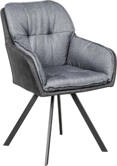 riess-ambiente Armlehnstuhl MR. LOUNGER anthrazit / grau, Esszimmer · Microfaser · Metall · mit Armlehne · 180° drehbar · Retro