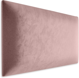 Muralo Samt Wandkissen Stoff Polsterpaneel Schlafzimmer Wohnzimmer Bett Wandpolster Bettkopfteil Lendekissen Modern Luxus Gepolstert Polster Paneel (Hellrosa, 60x40 cm)