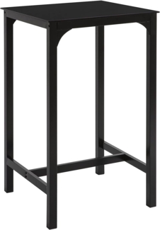 SoBuy Bartisch OGT38-SCH, mit Glasplatte Stehtisch Bartresen Bistrotisch Balkontisch Gartentisch