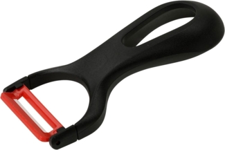 Fackelmann Ziehschäler Ergonomic, Sparschäler, Gemüseschäler, Keramik, PP, schwarz, rot, 13. 5 cm, 41977