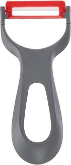 Fackelmann Ziehschäler Ergonomic, Sparschäler, Gemüseschäler, Keramik, PP, schwarz, rot, 13. 5 cm, 41977