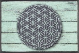 wash+dry by Kleen-Tex Fußmatte Pattern of Life, rechteckig, Höhe: 7 mm, Schmutzfangmatte, Motiv Blume des Lebens, rutschhemmend, waschbar