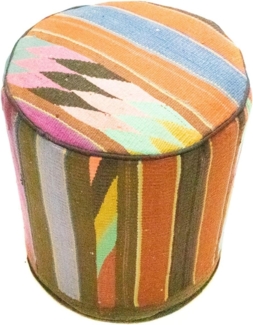 Sonderform,XS / 80 cm Ø Rund & kleiner,Mehrfarbig,Patchwork,Schurwolle,Afghanistan