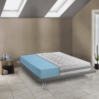 Talamo Italia - Sveva-Doppelmatratze, herausnehmbare Memory-Schaum- und Waterfoam-Matratze, 100 % Made in Italy, milbenhemmend und hypoallergen, 160 x 200 x 21 cm
