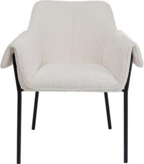 Kare Design Armlehnstuhl Bess, Beige, Esszimmerstuhl, Abnehmbarer Bezug,85 x 70 x 63 cm (H/B/T)