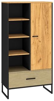 Bücherregal Colt Standregal 80x40x156cm schwarz Craft Gold Eiche Premium Steel