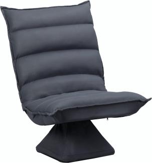 HOMCOM Bodensofa Bodenstuhl mit Verstellbarer Lehne, Drehbarer Meditationsstuhl, Relaxsessel für Wohnzimmer, Büro, Mikrofasertuch, Dunkelgrau, 62 x 62 x 95 cm