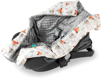 Einschlagdecke Decke für Babyschale - universal - Fußsack - Fuchs Design, Navaris