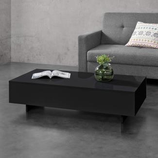 Couchtisch Lärketorp 115x55x31 cm Schwarz Hochglanz en. casa