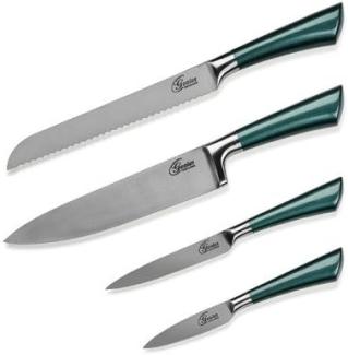 Genius - Profi Messer-Set 4-tlg. grün Edelstahl Küchenmesser Kochmesser 21272