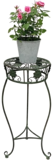 Blumenhocker Metall Grün Rund 60 cm Blumenständer 96008 M Blumensäule Antik Pflanzenständer Pflanzenhocker Vintage