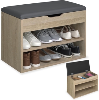 tectake Schuhschrank Schuhbank (Komplettset, 1-St, inkl. Schlüssel) für 6 Paar Schuhe