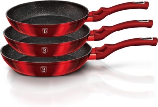 Berlinger Haus Berlinger Haus Set mit 3 Granitpfannen 20/24/28 cm Metallic Burgundy Line BH1288NF