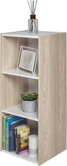 Marke Amazon– Movian, Aufbewahrungseinheit/Bücherregal/Akzentschrank aus Holz mit 3 Böden,Modular, Wohnzimmer, Schlafzimmer, Büro – Space Saving Shelf UB-9035 – Helle Eiche & Weiß