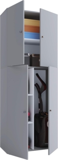 VCM Mehrzweckschränke Lona 913865 Grau B. 70 x H. 184 x T. 40 cm
