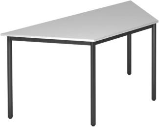 Besprechungstisch Trapez DRTR 160x69cm Grau 4-Fuß Gestellfarbe: Schwarz