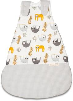 ULLENBOOM Schlafsack Baby 0 bis 3 Monate, 56/62, Grau Faultiere (Made in EU) - Baby Schlafsack Neugeboren - Ganzjährig für Frühling, Herbst und Winter, Babyschlafsack mit 2,5 TOG