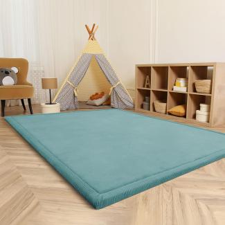 Paco Home Teppich Kinderzimmer Kinderteppich Baby Spielteppich Krabbeldecke Krabbelmatte Weich rutschfest Jungen Mädchen Deko, Grösse:140x200 cm, Farbe:Blau